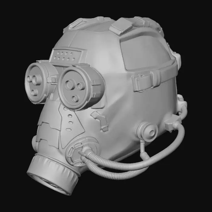 3D model for Purple Neon Cyber Gas Mask