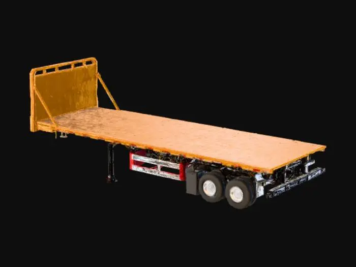 3D model for Yellow Flatbed Trailer