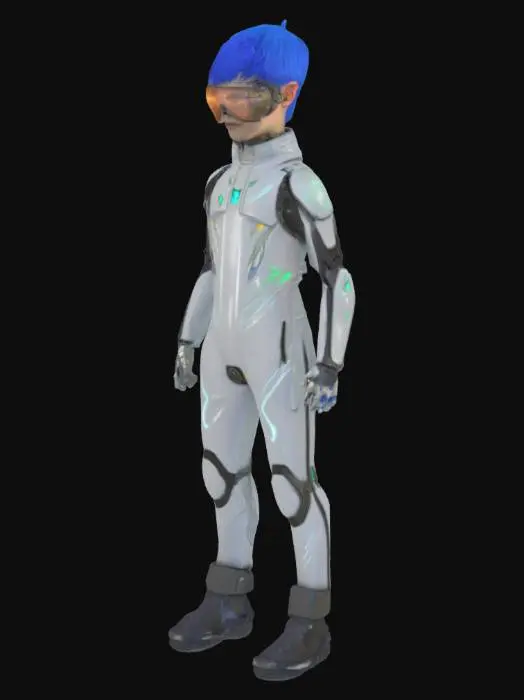 3D model for A futuristic boy that has a chip in his right ear, and this boy must be able to be rigged