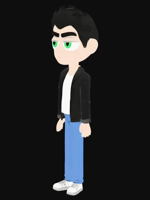 3D model for Cartoon Character with Mismatched Shoes