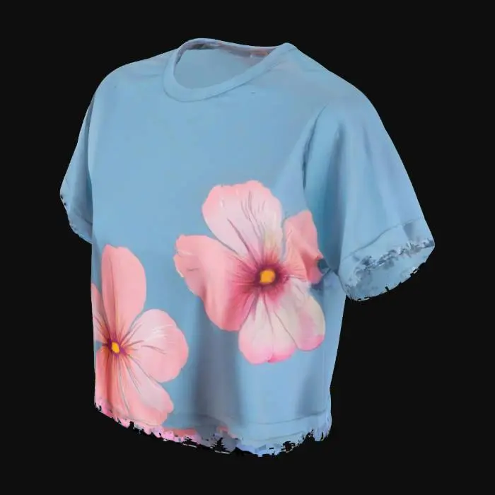 3D model for Women’s cropped top.