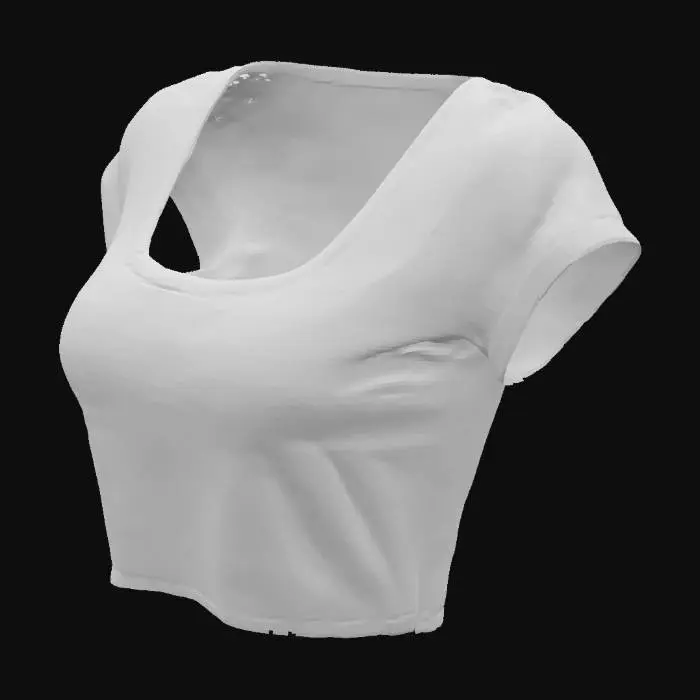 3D model for Blue Women’s Cropped Top Design, #cloth