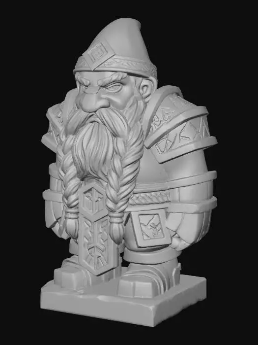 3D model for Stylized dwarf Statue