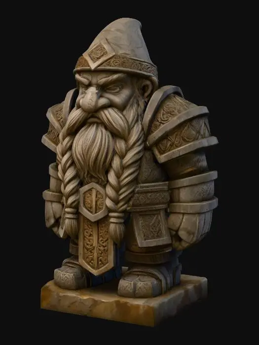 3D model for Stylized dwarf Statue