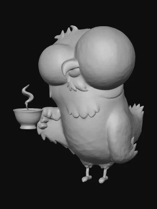 3D model for Stylized Bird with tea