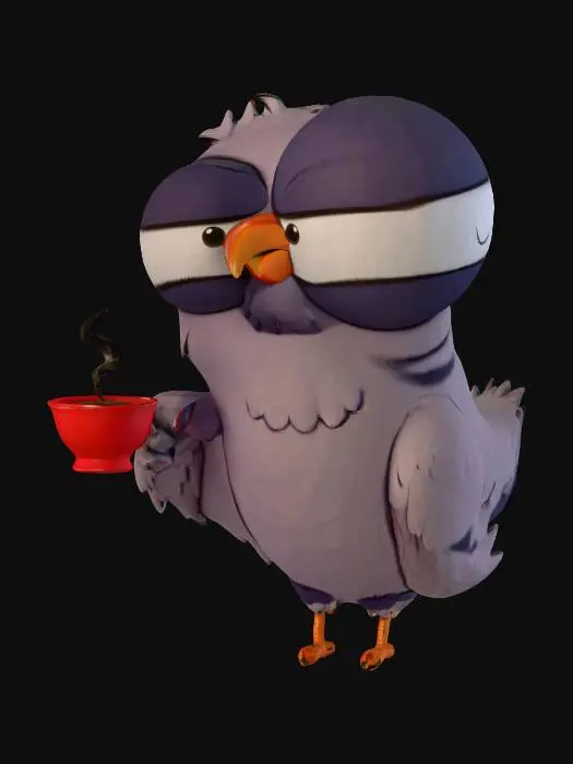 3D model for Stylized Bird with tea