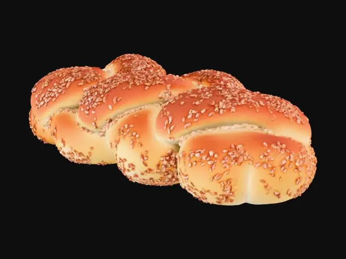 3D model for Challah Bread With Seseme
