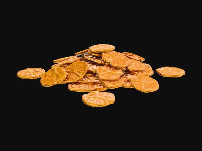 3D model for Medium pile of 30-50 golden ornate coins