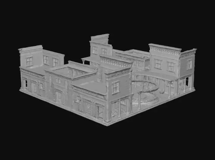 3D model for A western town square with a space in middle