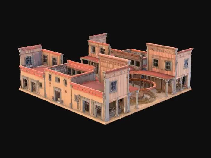 3D model for A western town square with a space in middle