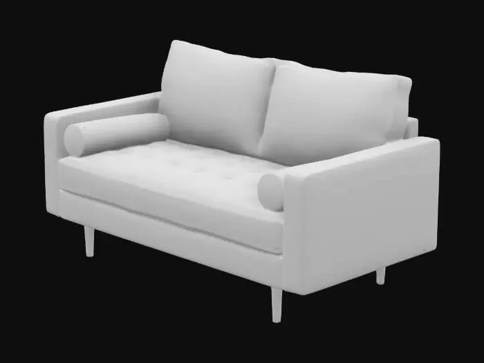 3D model for Black Sofa Loveseat