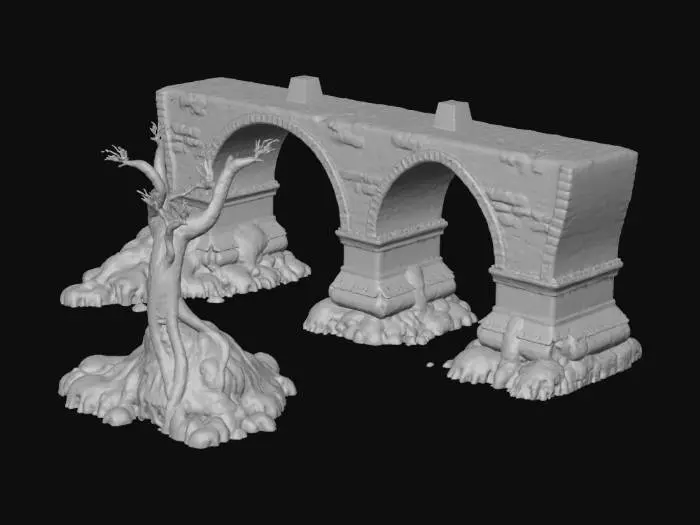 3D model for Dark fantasy aqueduct
