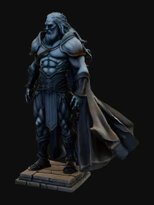 3D model for A dark fantasy herma pilar depicting a faction or race. commonly herm in English, is a sculpture with a head and perhaps a torso above a plain, usually squared lower section