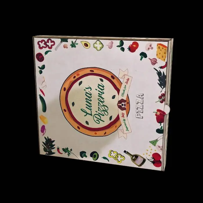 3D model for Pizza Box with Veggie Border