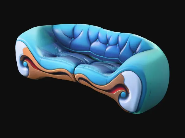 3D model for Anime style piece of furniture, abstract.