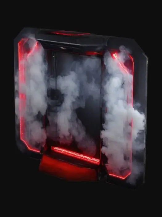 3D model for Puerta láser con luces rojas y blancas en los laterales con efecto de humo