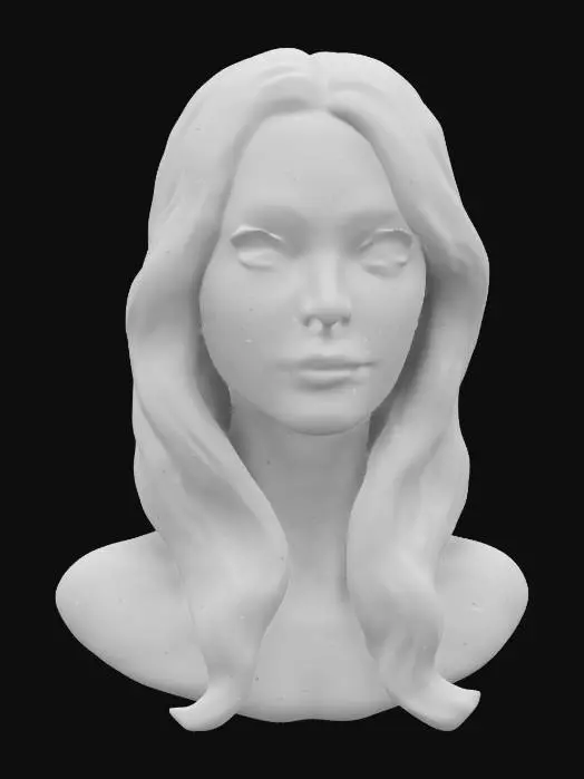 3D model for a high res ultra realistic head portrait of actress April Bowlby  with blonde hair