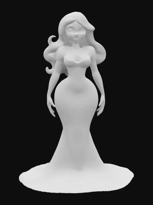 3D model for A cartoon pixar style Elvira mistress of the dark standing in relaxed pose.