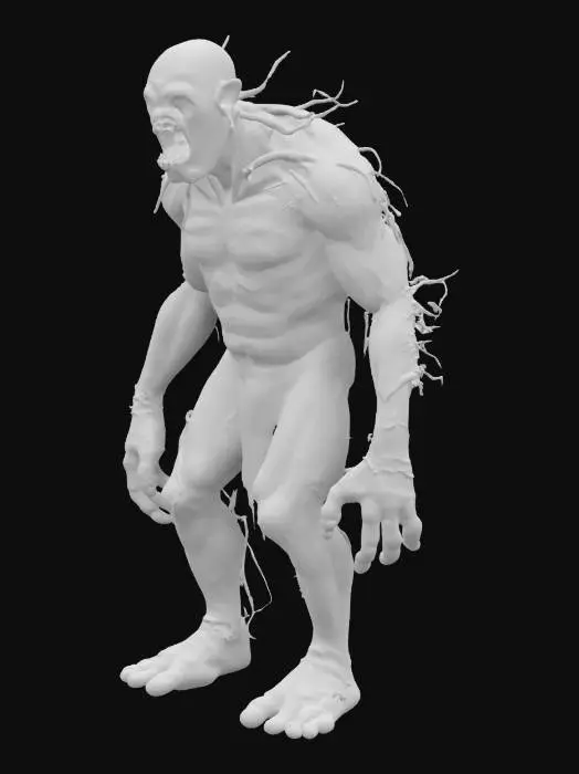 3D model for a Ultra Realistic huge Game Asset zombie golem covered in slimy worms and maggots