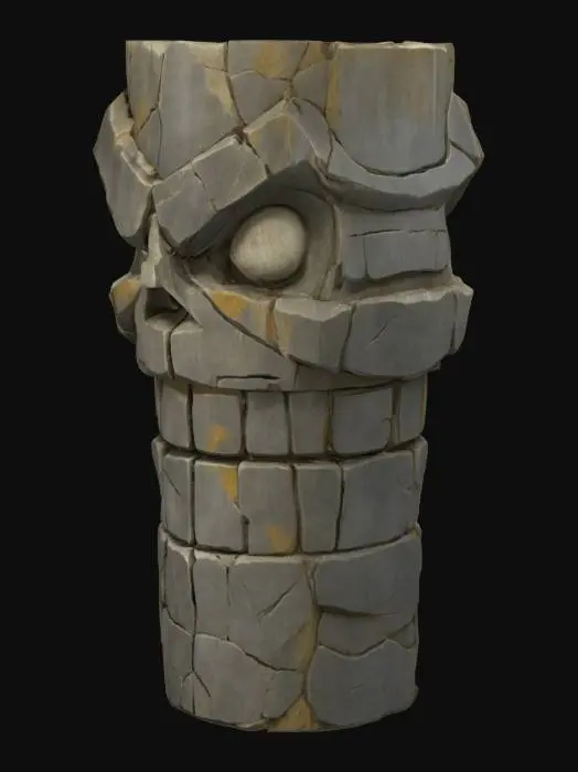 3D model for Stone Warrior Totem