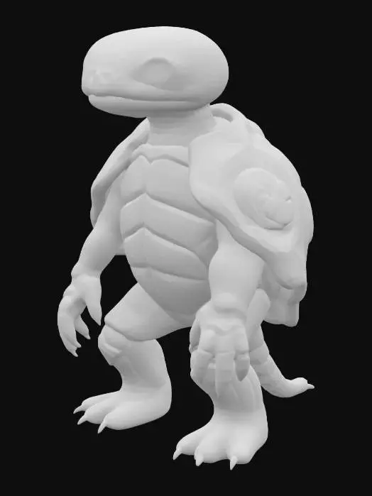 3D model for A highly detailed fantasy turtle like creature made of walnuts and raspberry