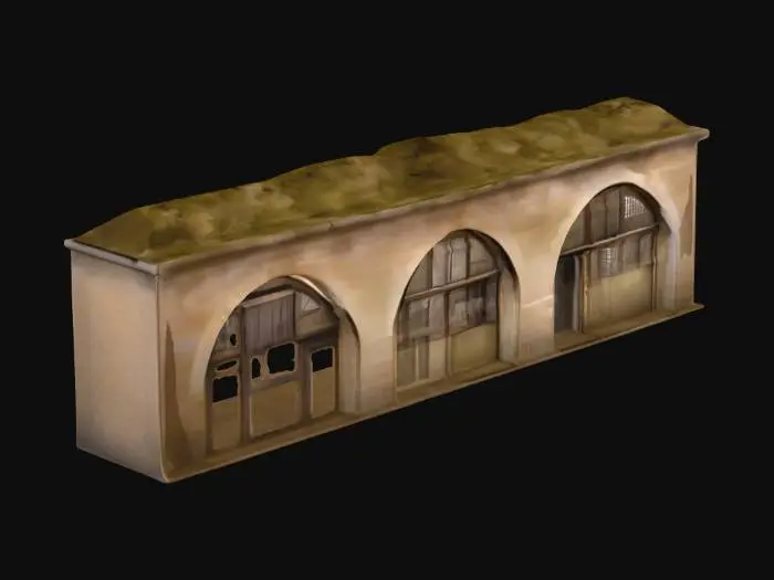 3D model for Three Arches on a Stone Facade