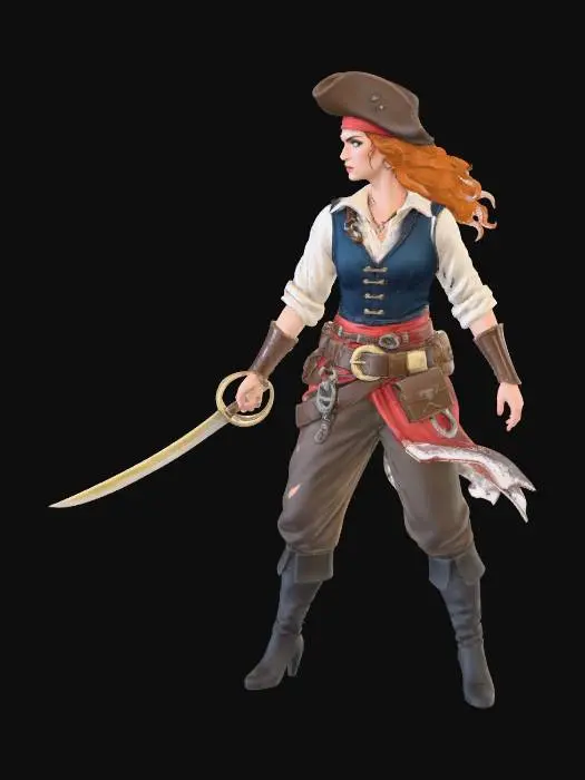 3D model for Pirate Captain at Sunset