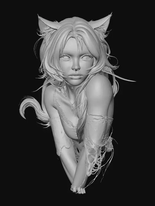 3D model for Lavender Catgirl