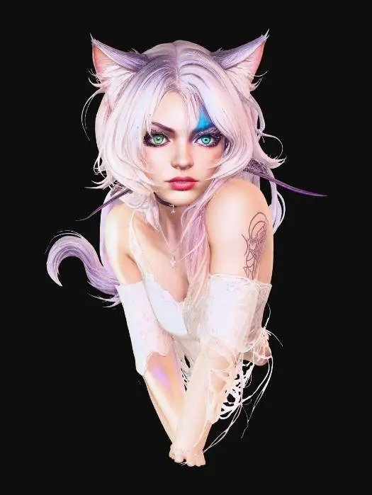 3D model for Lavender Catgirl