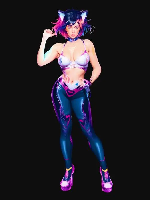 3D model for Prismatic Catgirl