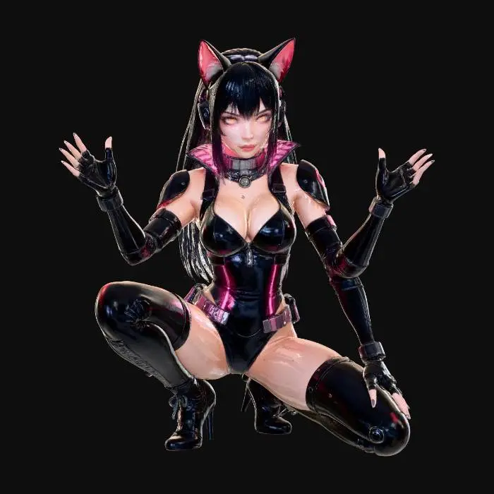 3D model for Neon Vixen in Chrome Night
