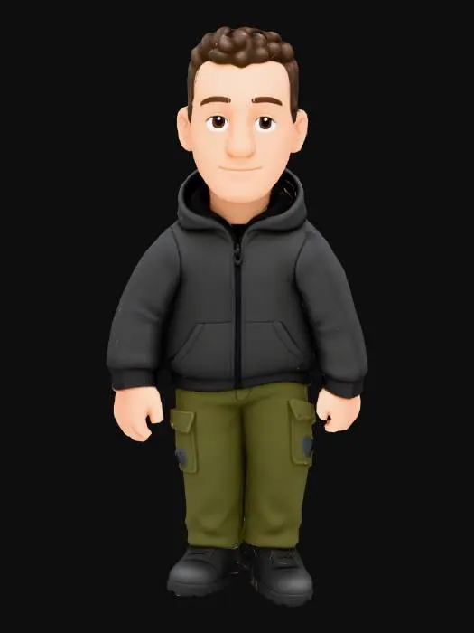 3D model for Character in Hoodie Box
