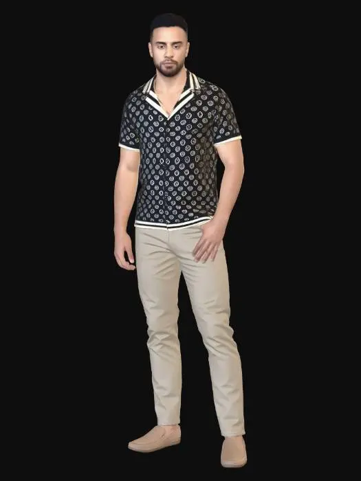 3D model for Patterned Polo Look