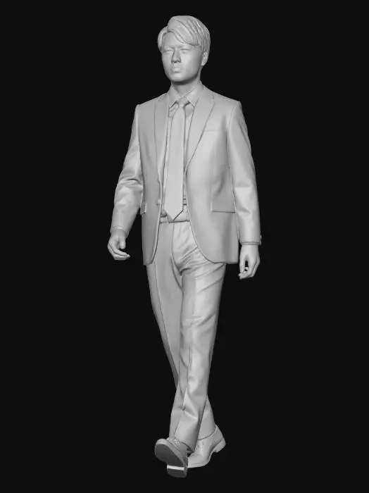 3D model for Corporate Walk in a Gray Suit