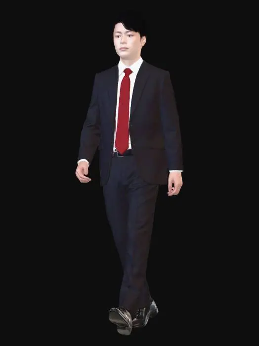 3D model for Corporate Walk in a Gray Suit