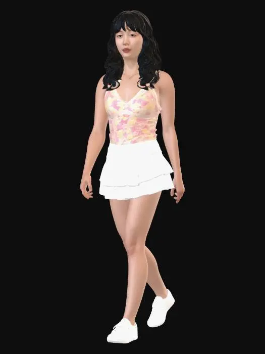 3D model for Pastel Lace and White Pleats