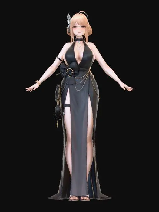 3D model for Elegance in Black