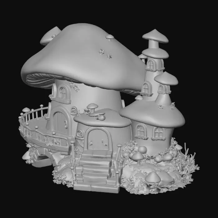 3D model for Mushroom Cottage Wonderland