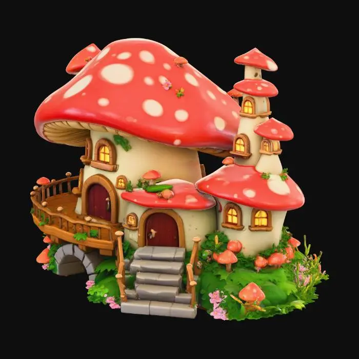 3D model for Mushroom Cottage Wonderland
