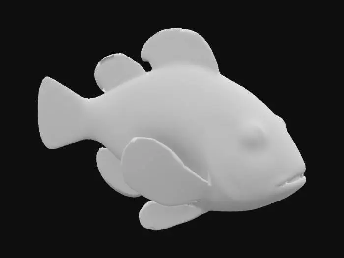 3D model for clown fish in orange and white
