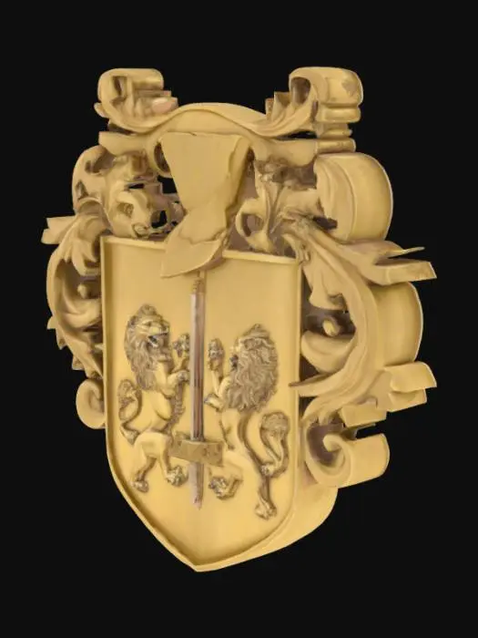 3D model for Golden Heraldry Crest, #emblem#