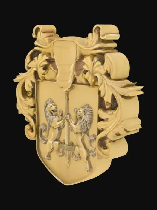 3D model for Golden Heraldry Crest, #emblem#