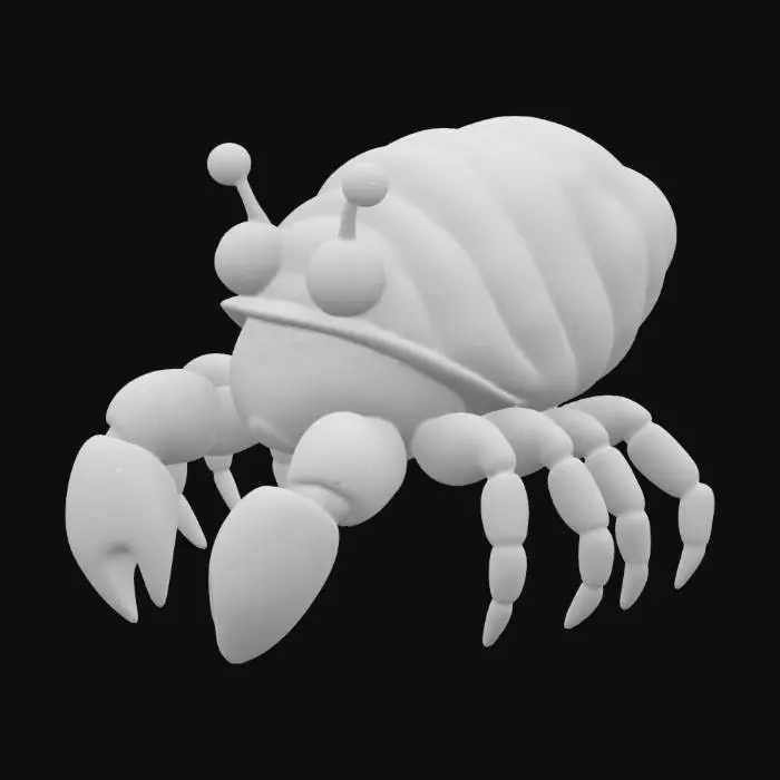 3D model for stylized hermit crab