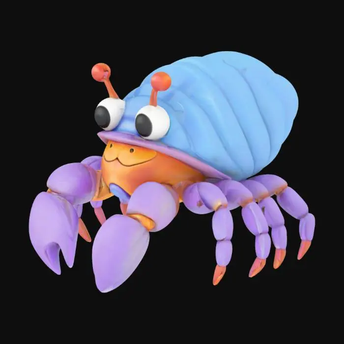 3D model for stylized hermit crab