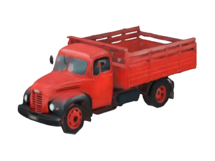 Vintage Red Lorry 3D model, vytvořený pomocí AI