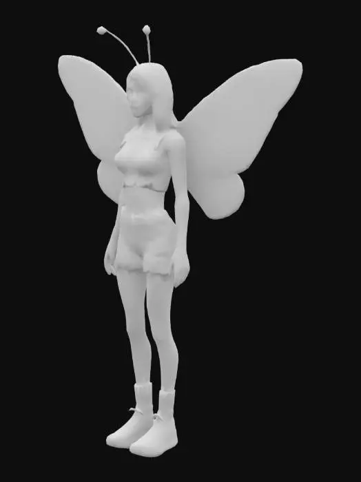 3D model for A Tropical Female Ladybug Humanoid In 2000s style clothes