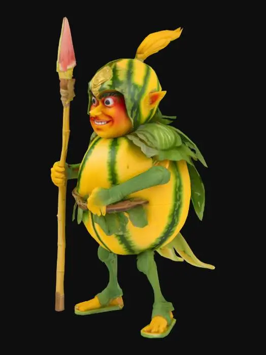 3D model for A Tropical Gold Watermelon Warrior