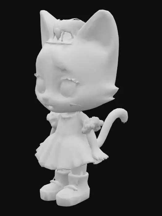 3D model for A Cute Black And Purple Girl Kitty Princess 