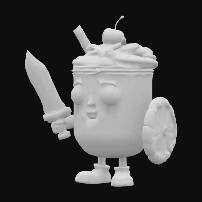 3D model for A Tropical Strawberry Milkshake warrior