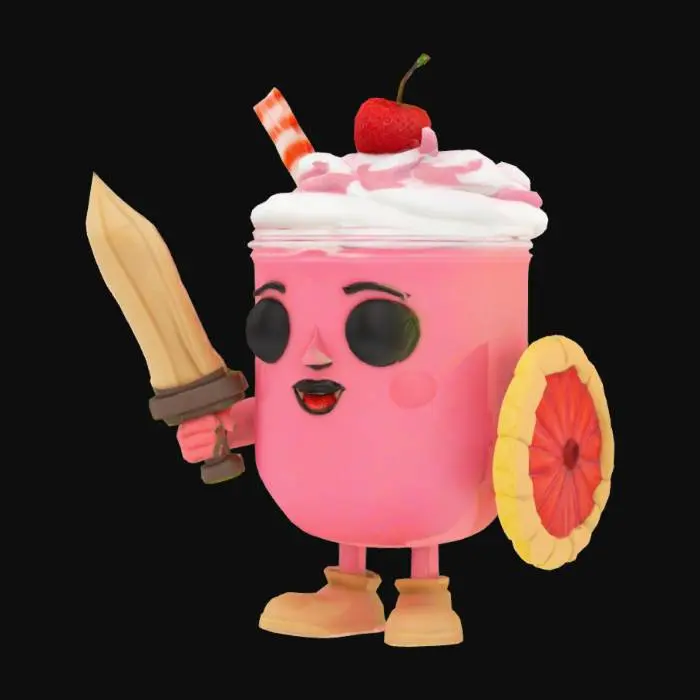 3D model for A Tropical Strawberry Milkshake warrior